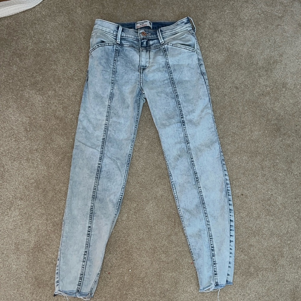 Abercrombie Kids High-Rise Ankle Skinny Light Wash Jeans